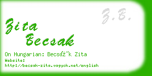 zita becsak business card